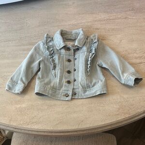 Urban Republic Light Blue Kids Denim Jacket with Ruffle Detail